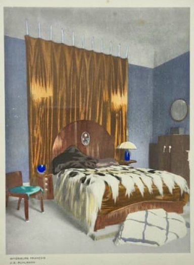 Likely Editions Albert Morancé, "Intèrieurs français j.e. ruhlmann chambre a coucher"