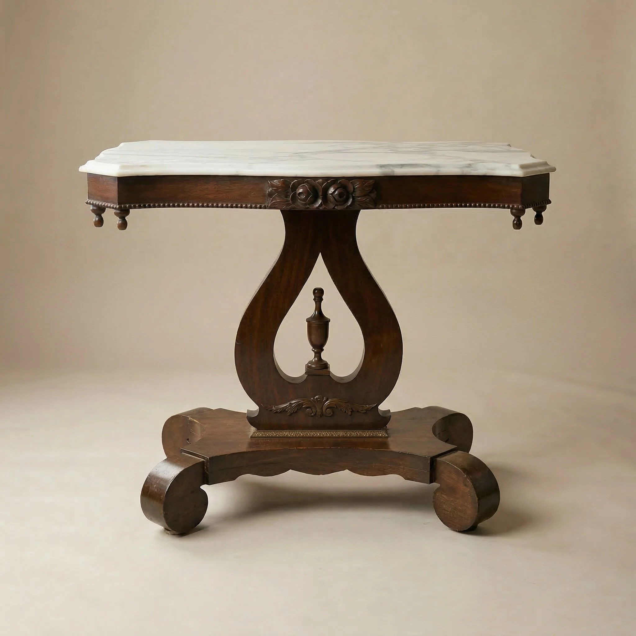 VICTORIAN MARBLE TOP CENTER TABLE
