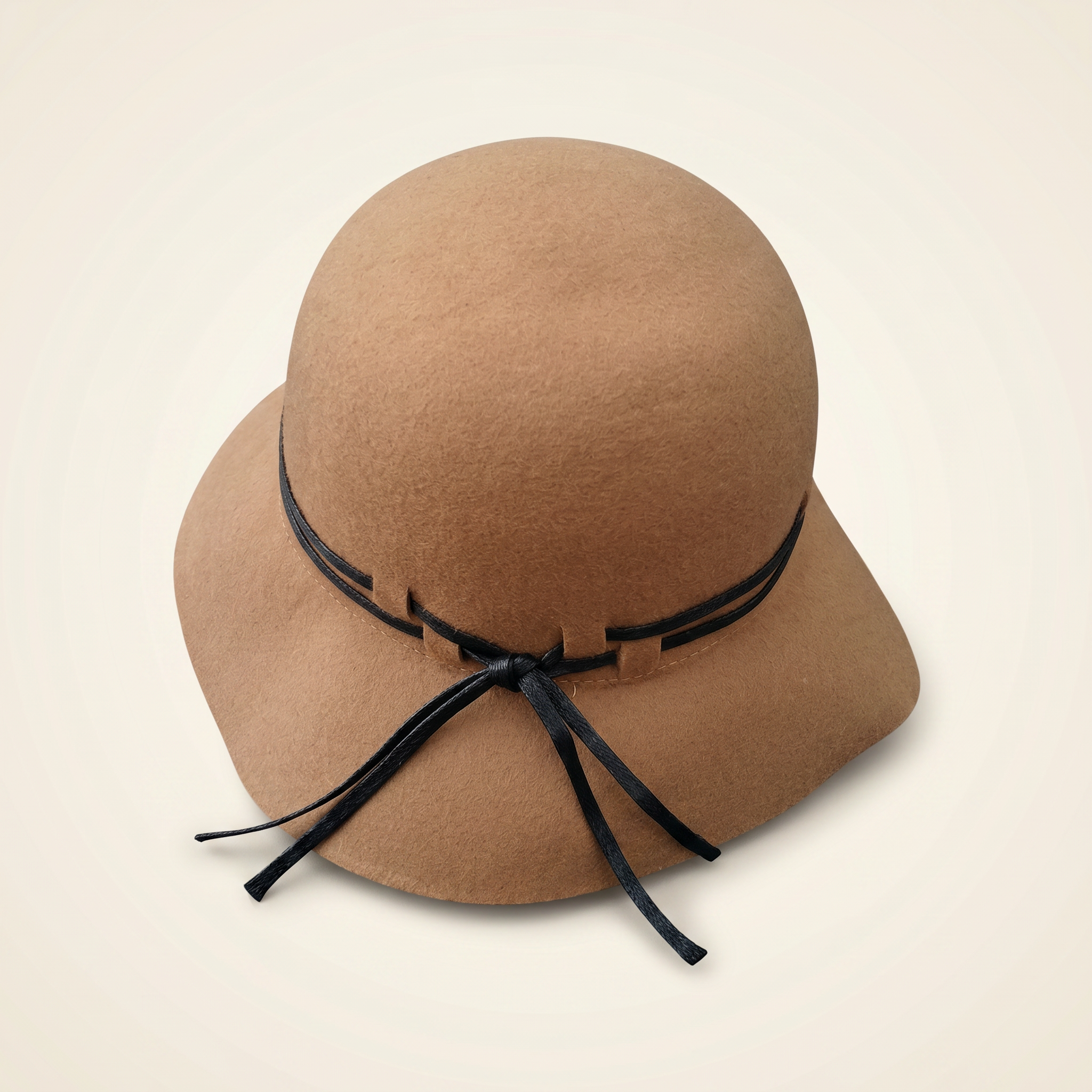 Camel Wool Cloche Hat