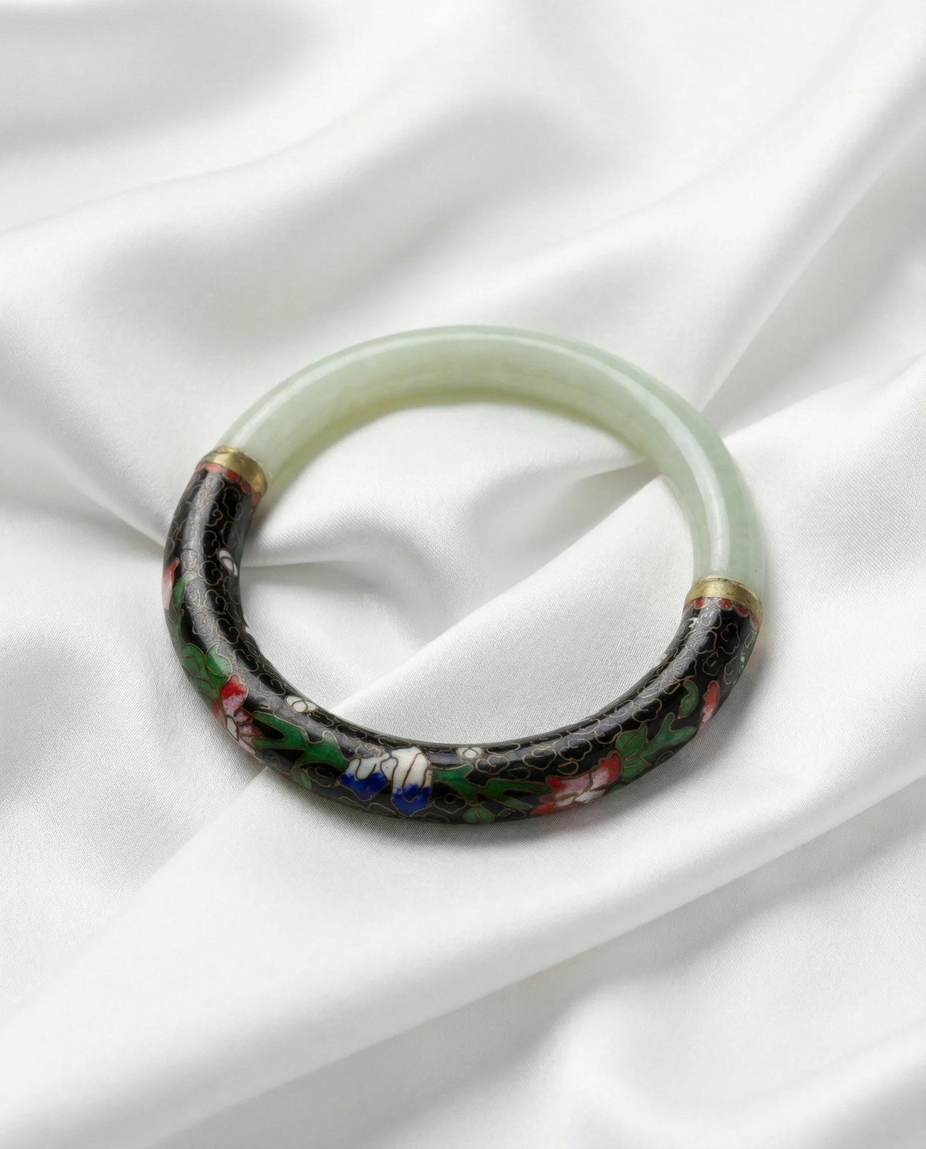 Cloisonné and Jade Bangle