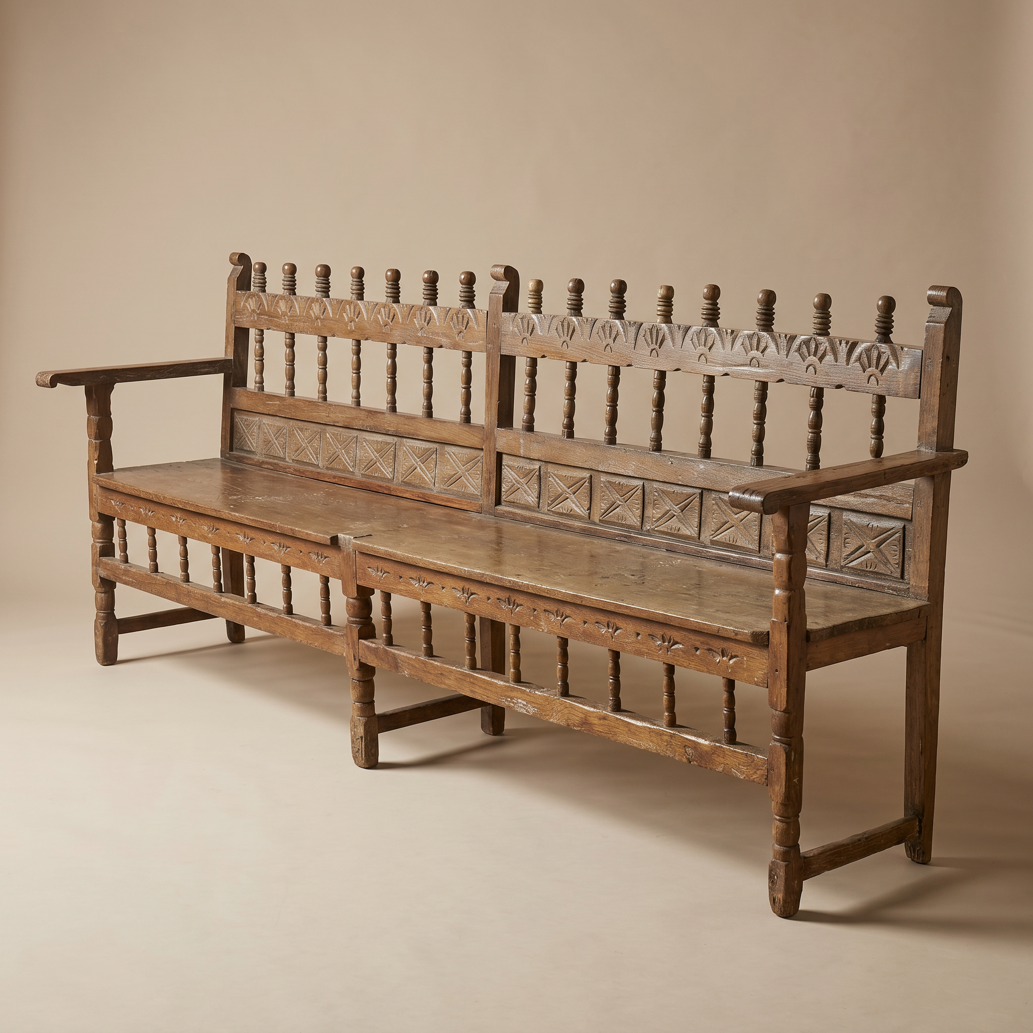 SPANISH / COLONIAL-STYLE LONG BENCH