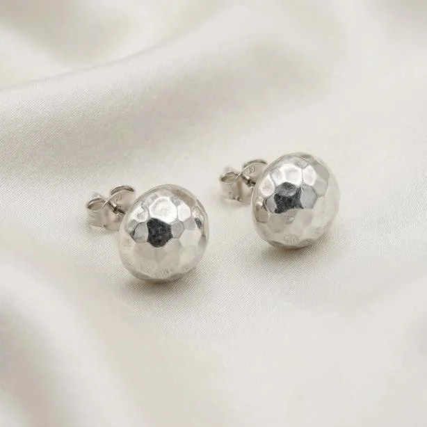 Mini Hammered Silver Stud Earrings