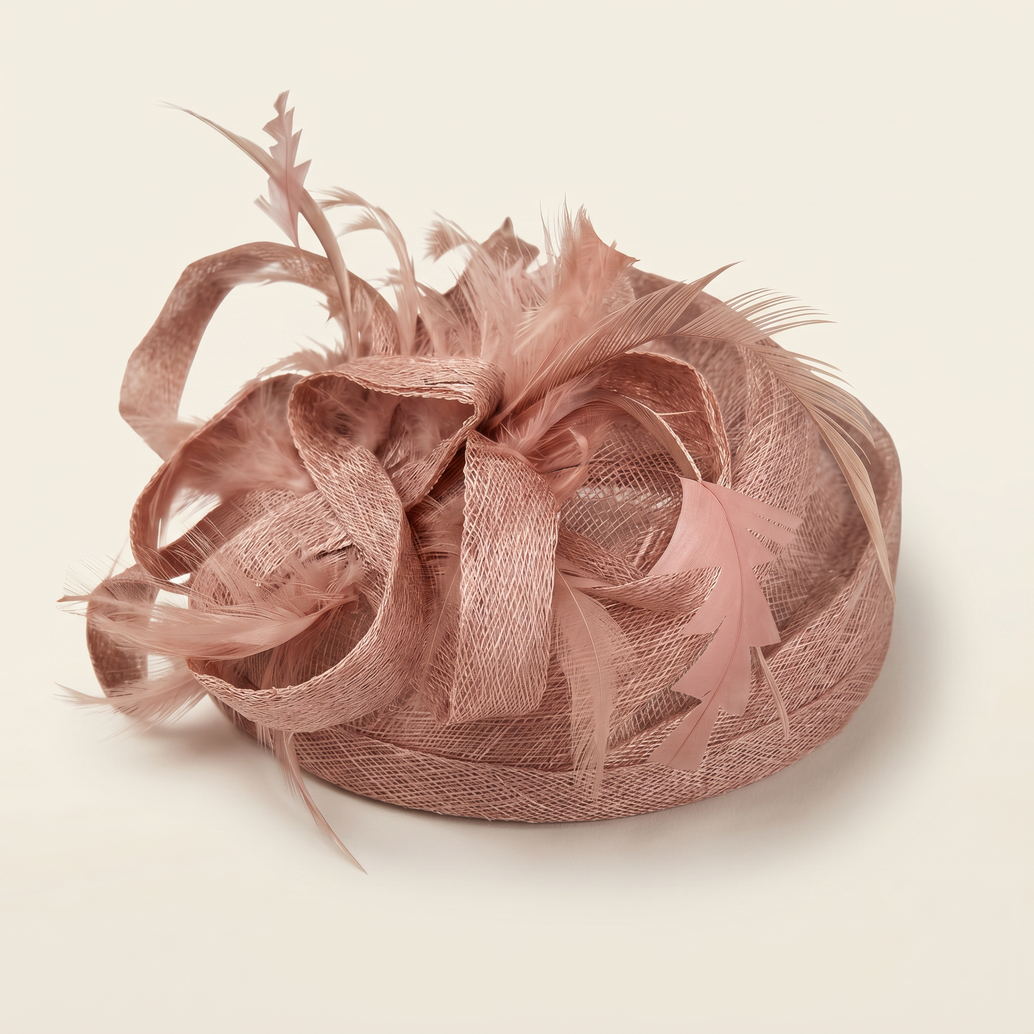Blush Feather Fascinator Hat