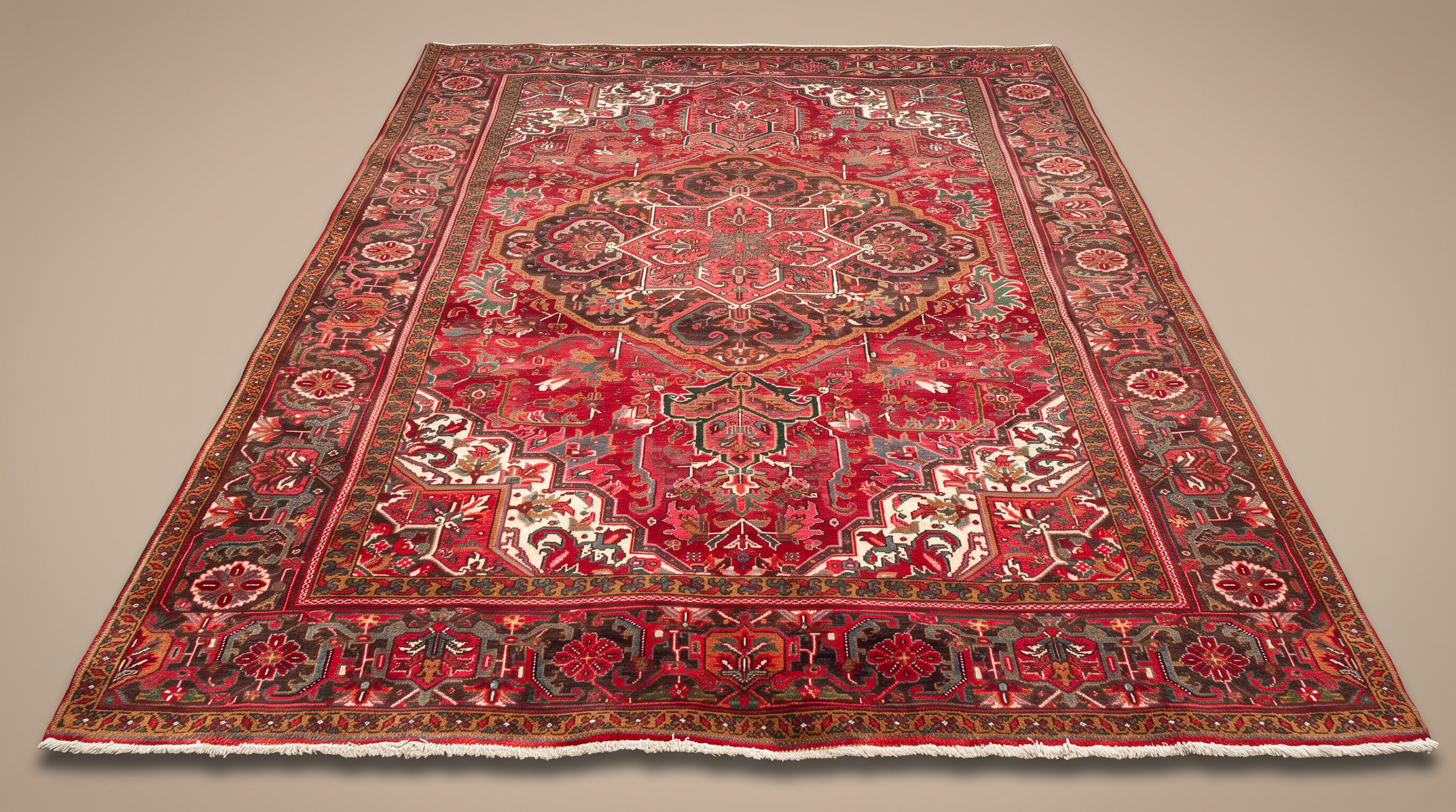 Persian Heriz-Style Medallion Rug