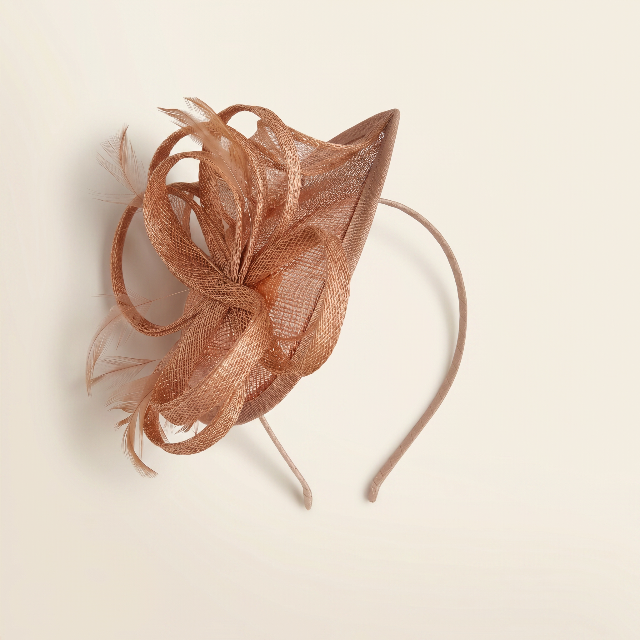Peach Sinamay Headband Fascinator