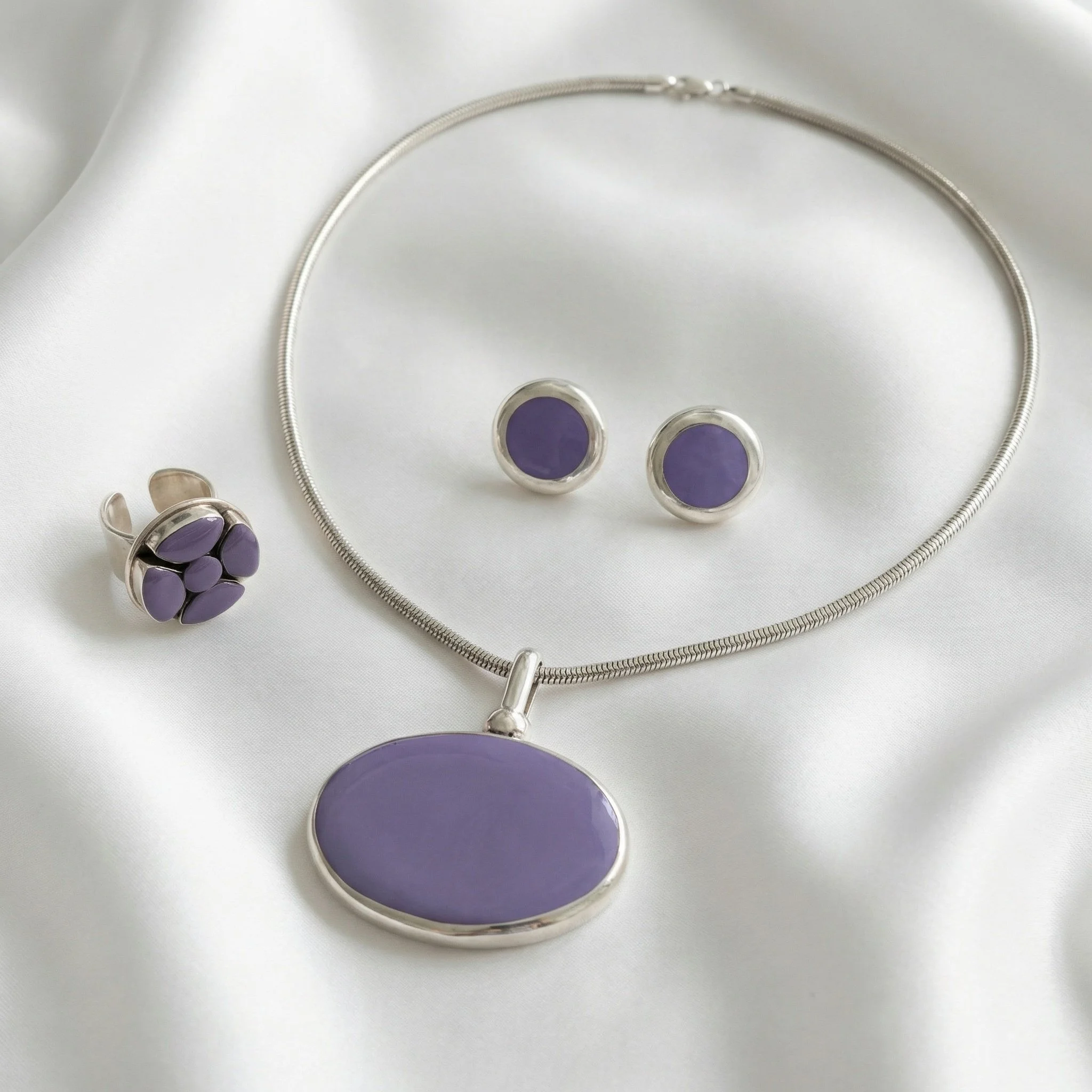 Lavender Oval Statement Set