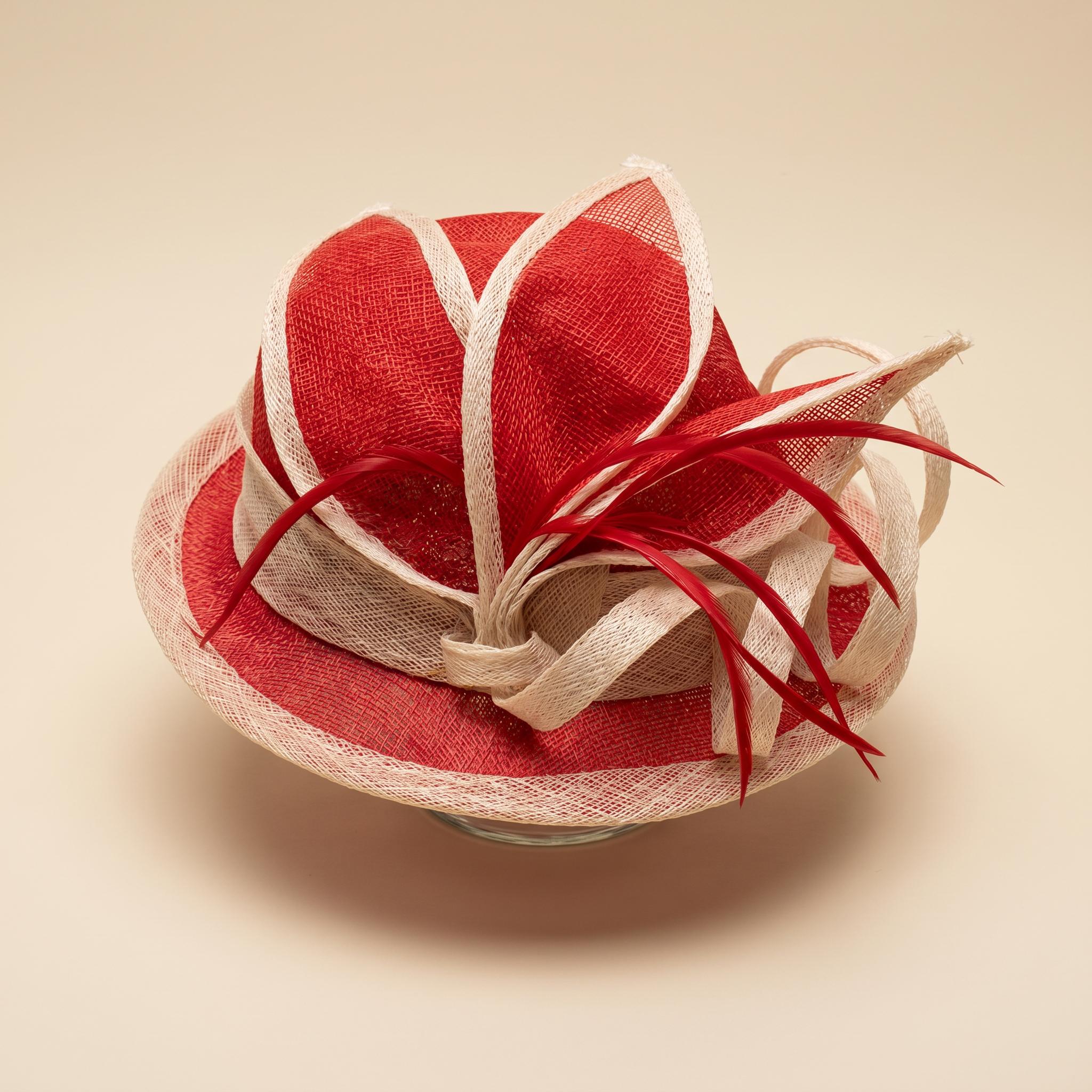 Red Two-Tone Sinamay Hat