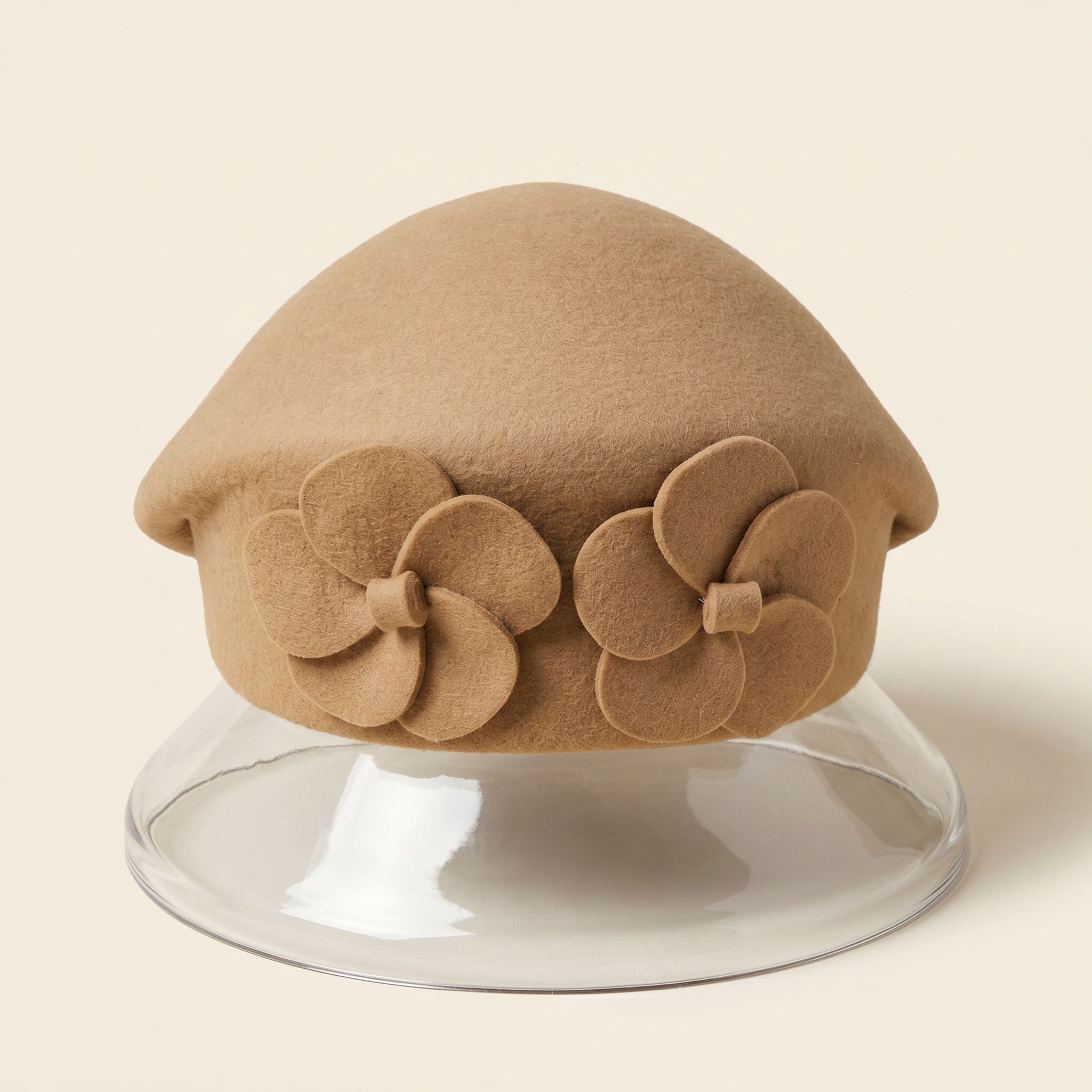 Camel Felt Beret Hat