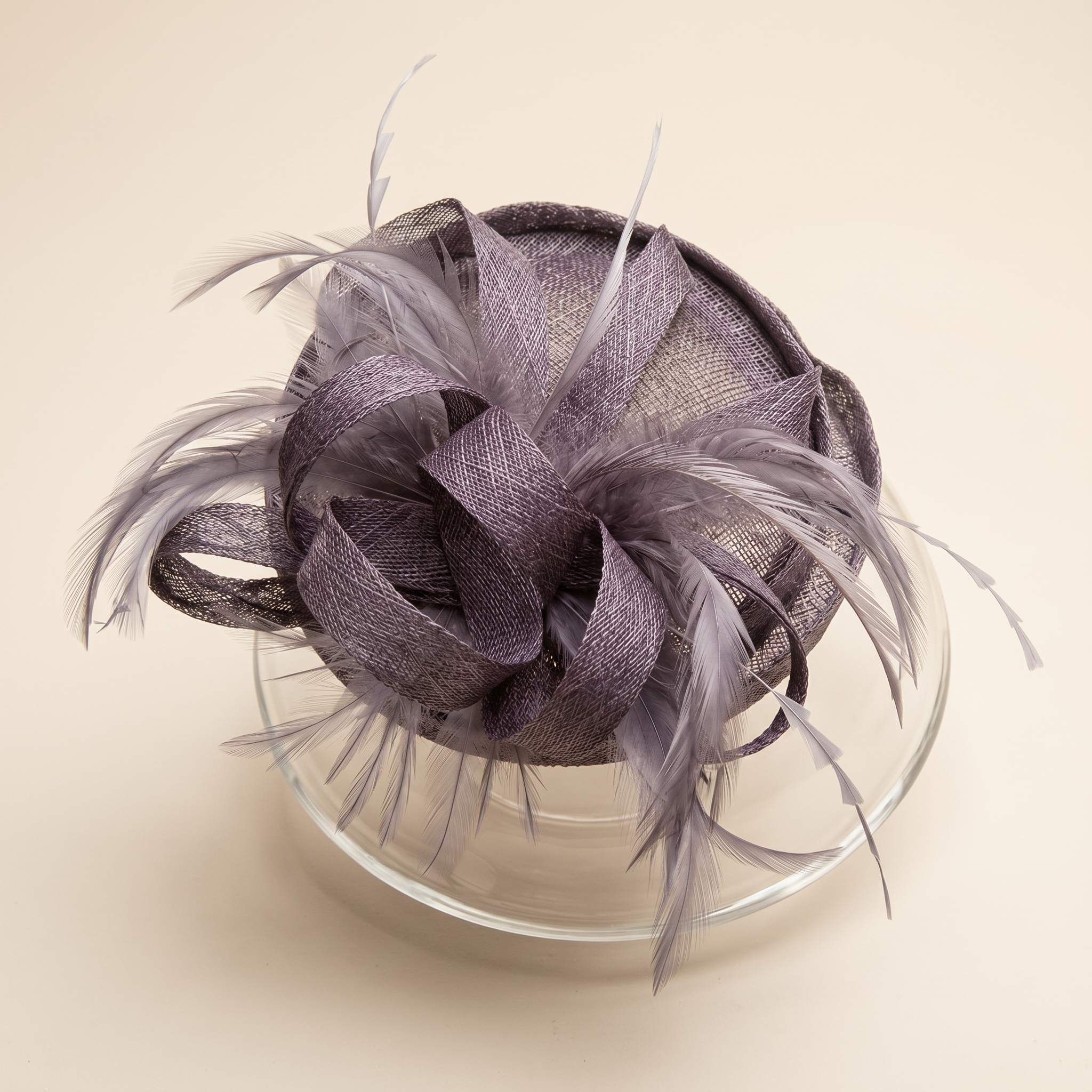 Smoky Silver Mini Fascinator Hat