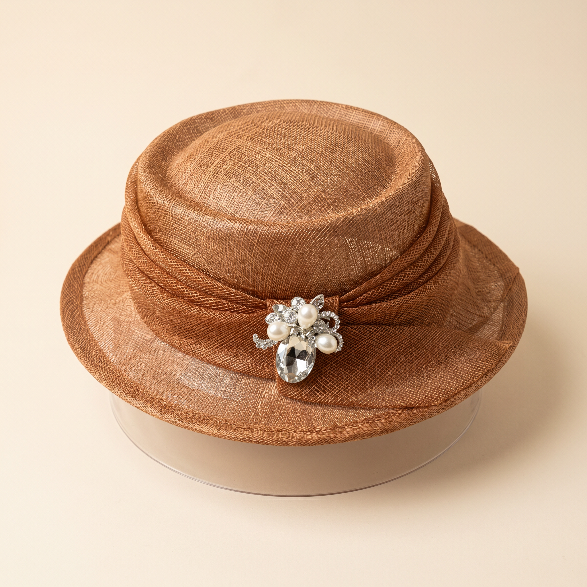 Bronze Jeweled Cloche Hat