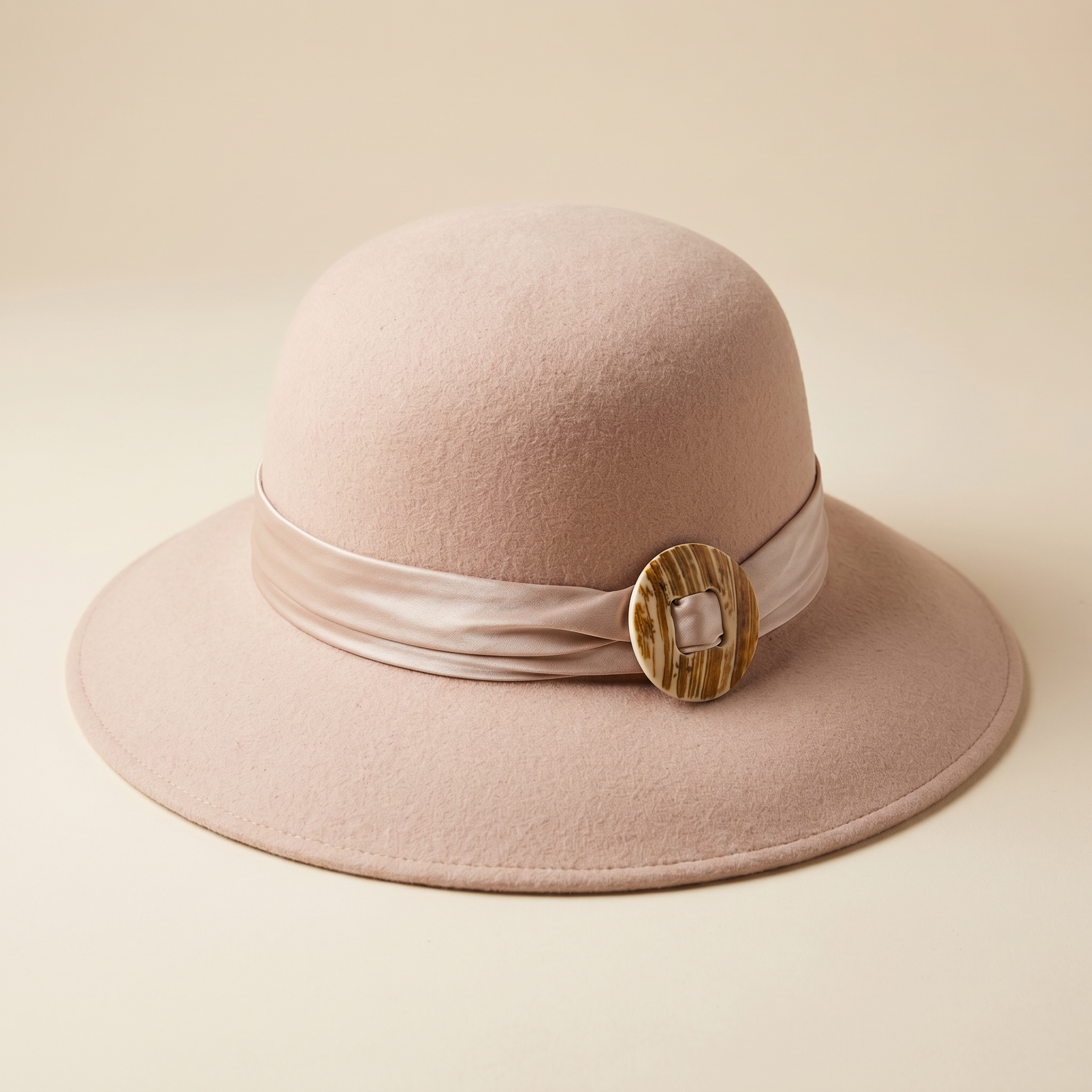 Blush Belted Felt Hat