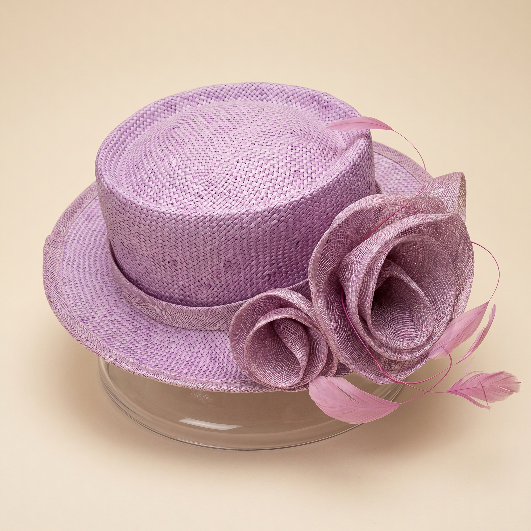 Lavender Woven Flower Hat