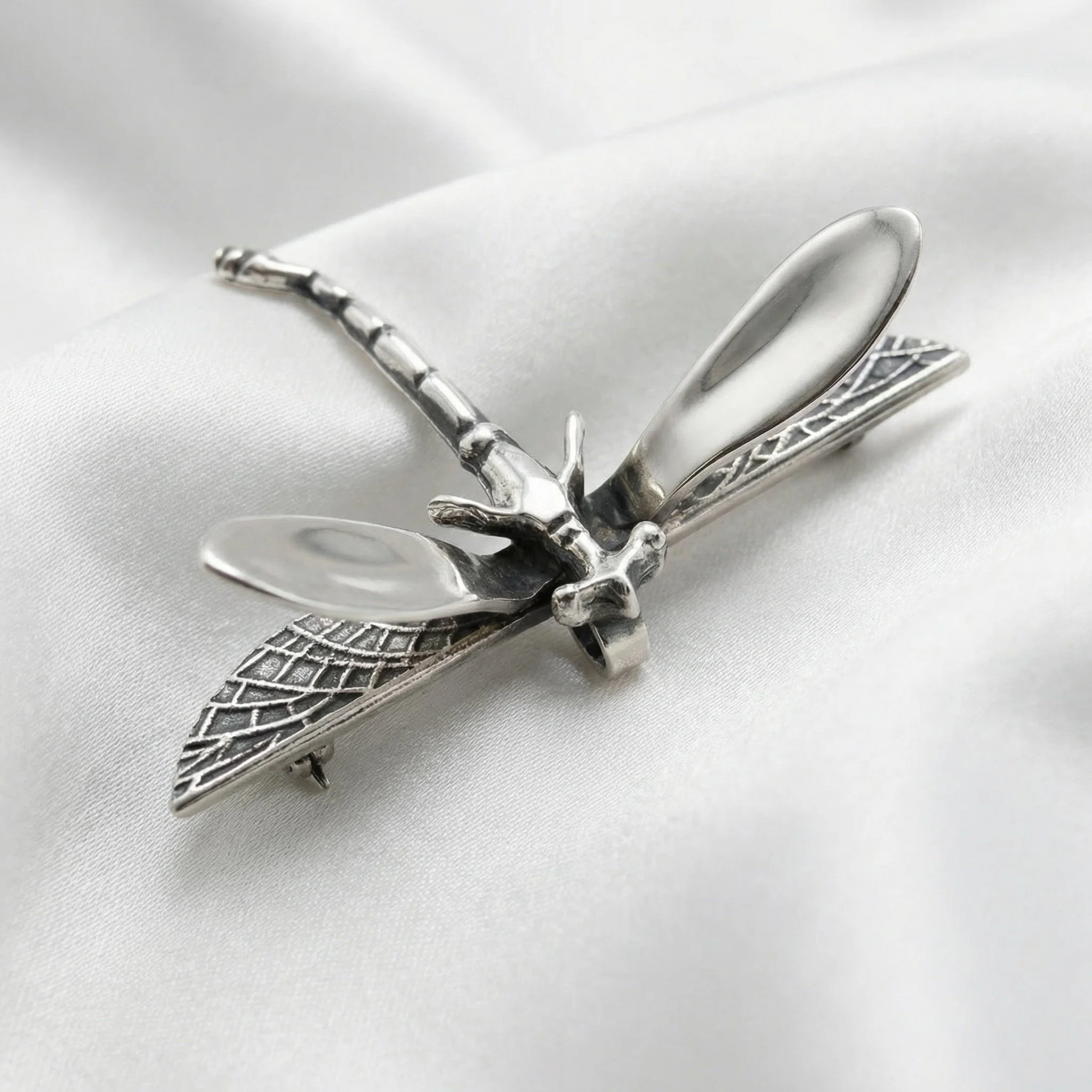 Silver Dragonfly Brooch