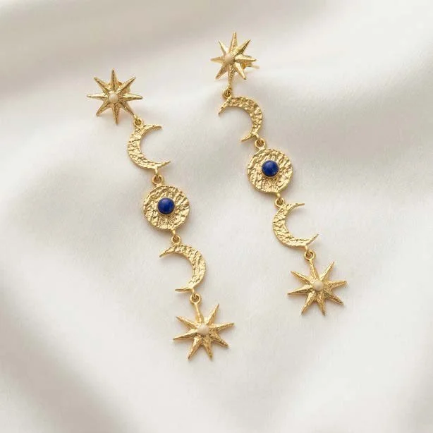 Celestial Motif Drop Earrings