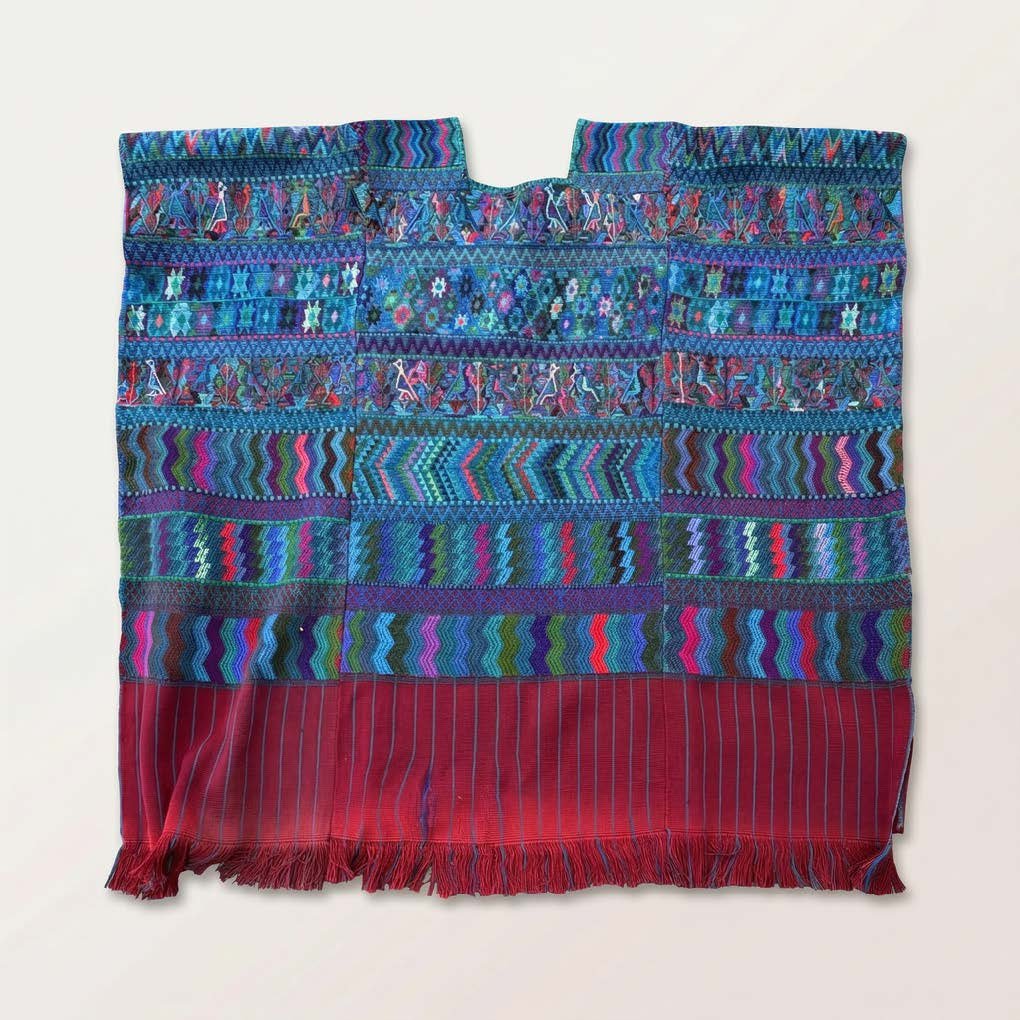 Handwoven Guatemalan Multicolor Brocade Huipil