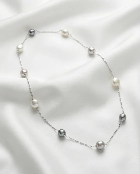 Pearl Station Necklace (Majorica)