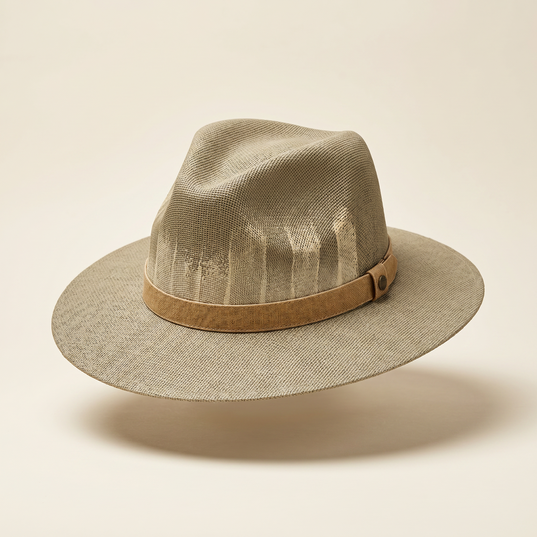 Taupe Woven Fedora Hat