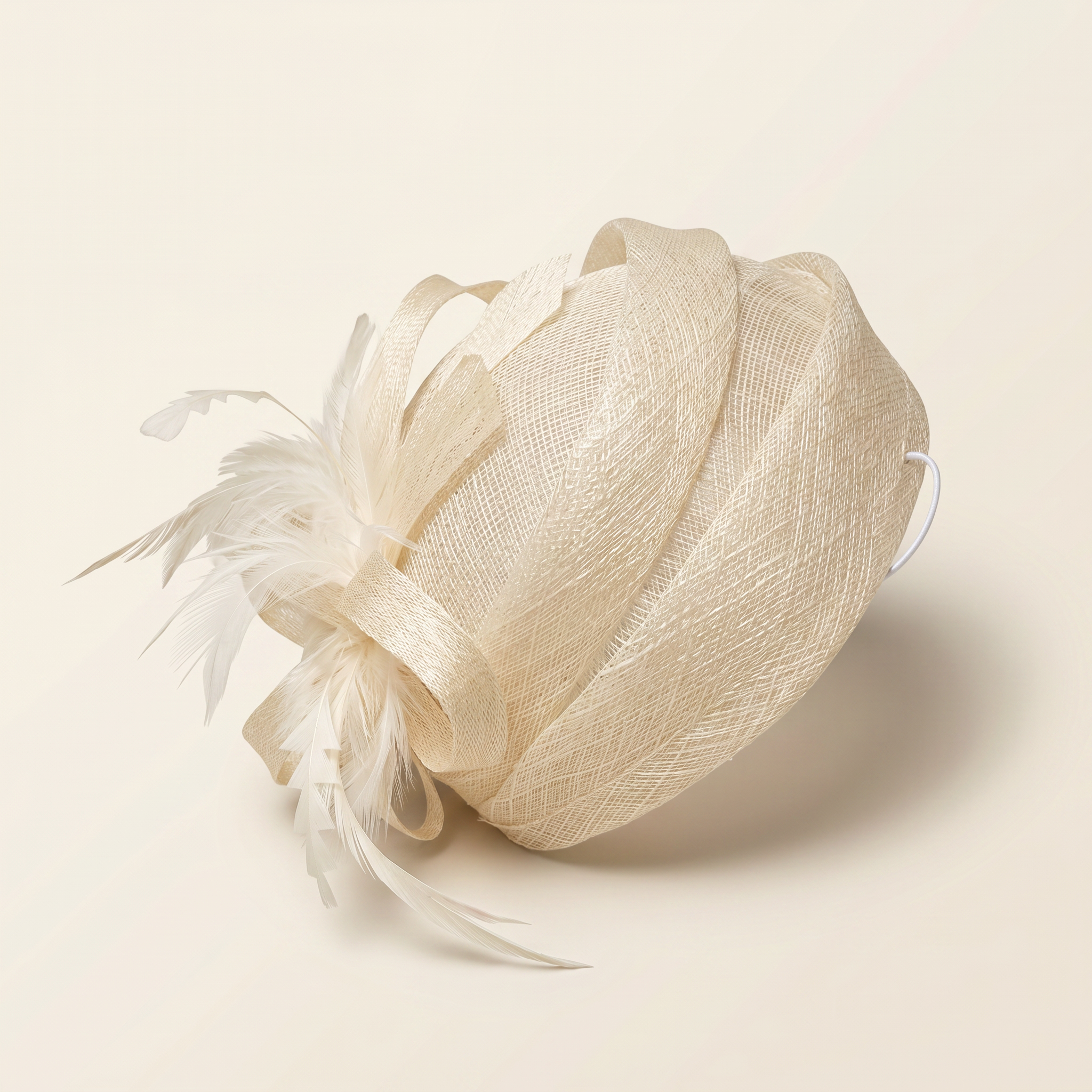 Ivory Sinamay Fascinator Hat