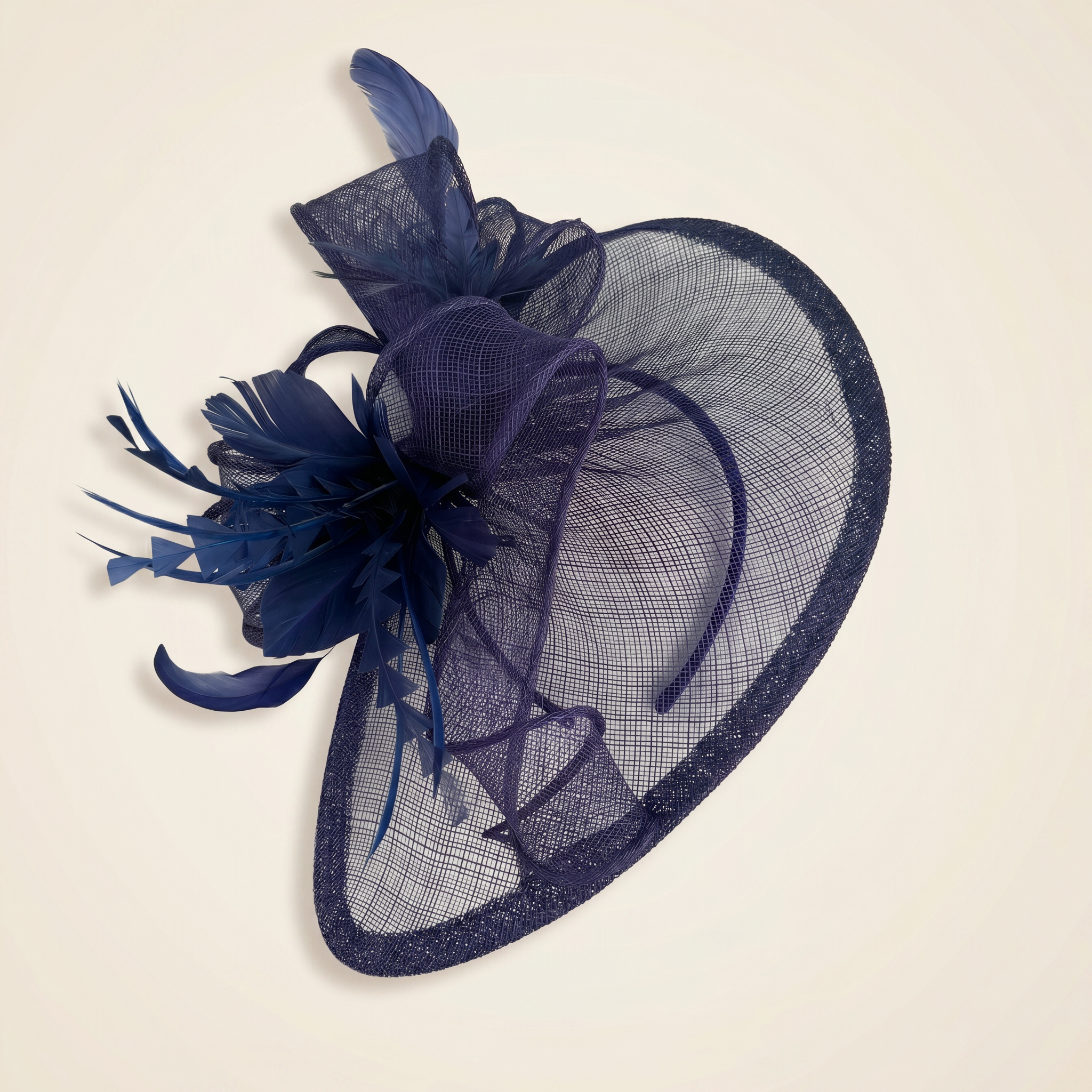 Navy Sinamay Fascinator Headband