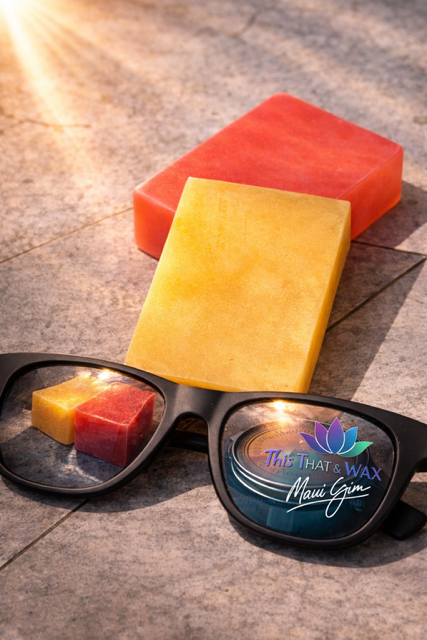 bright, beach-day inspired artisan soap non-toxic mica powder for a bold pop of color.  Choose your favorite scent at checkout and enjoy a fun, skin-loving lather from This That & Wax