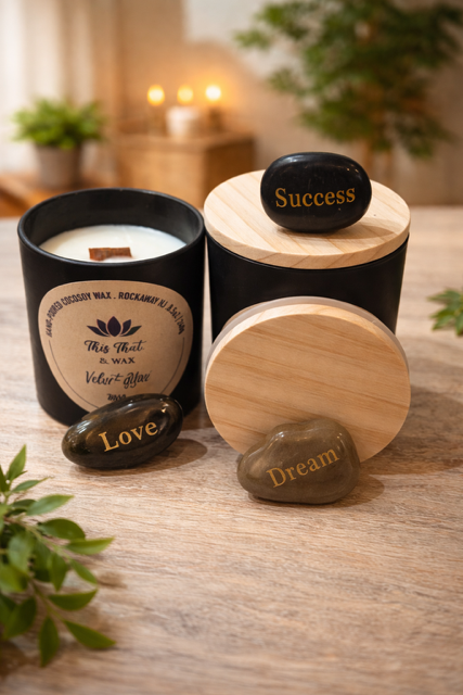 Encouragement Stone Candle