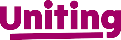 Text reading 'Uniting' in purple font.