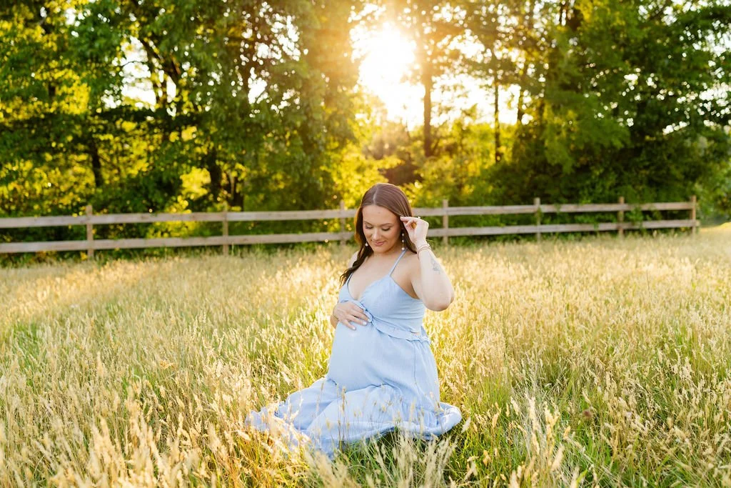 Mackenzie Tarlton in her maternity photography session on the grounds of Sable and Vine formerly The Barn at Vino in Stem, NC