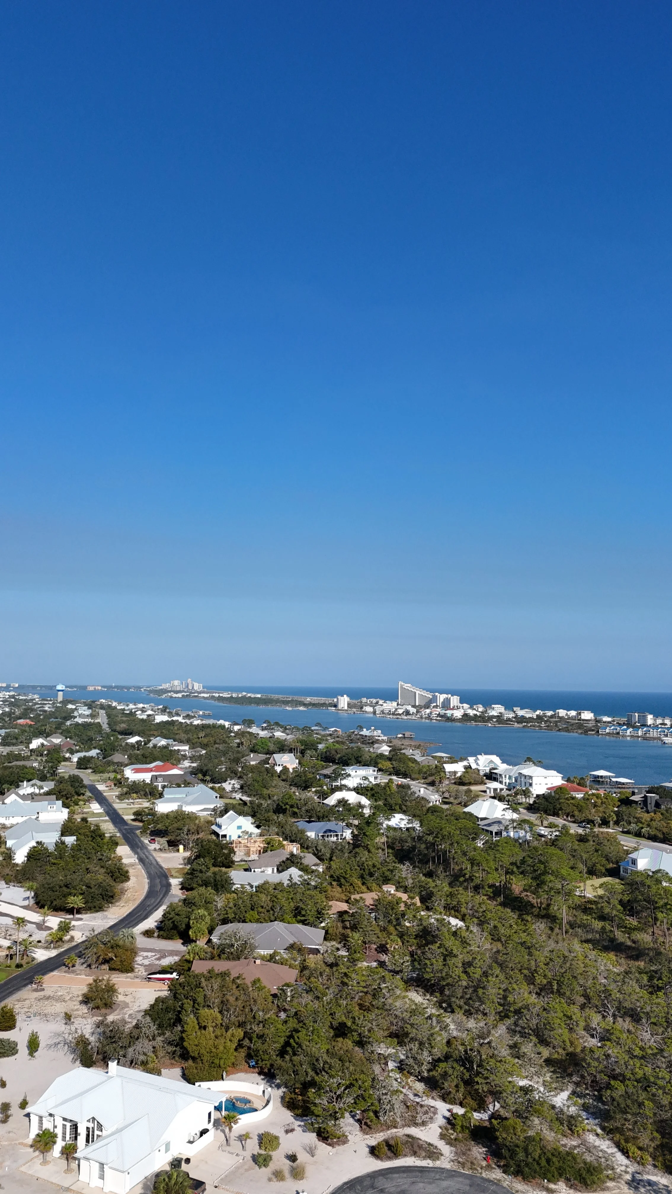 Aerial view of ono island looking East into Perdido Key, Florida