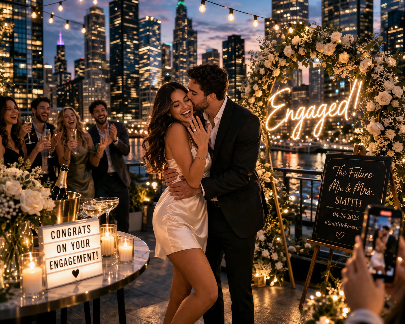 engagement party in the city