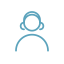 Icon of a person with headphones