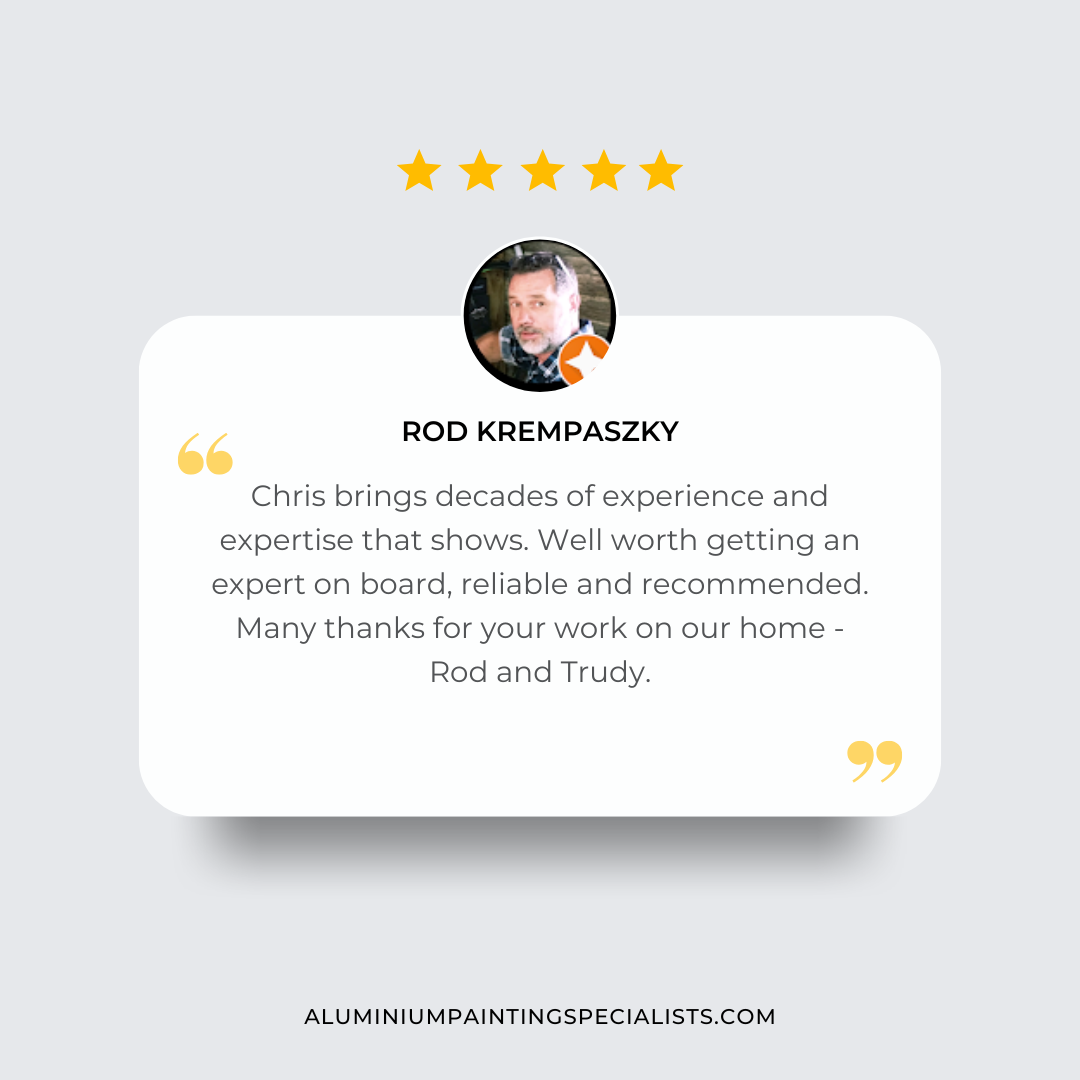 A 5 star review from Rod Krempaszky from Albany, with a Google Reviews that says Chris brings decades of experience and expertise that shows. Well worth getting an expert on board, reliable and recommended. Many thanks for your work on our home.
