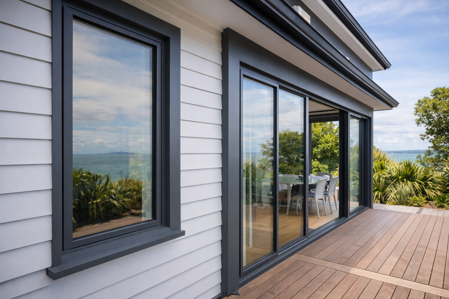 Modern coastal home with ocean view