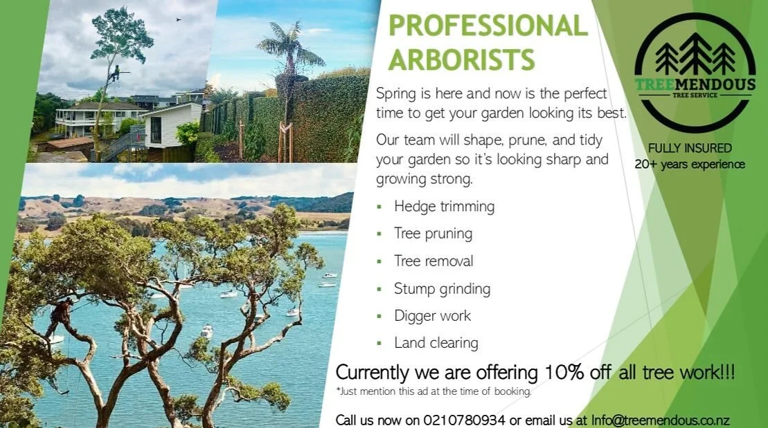 With the weather warming up there is no better time to get your property in tip top shape!!!

Lucky for you we are currently offering 10% off all tree work! *just mention this ad at the time of booking!

Give us a call now or flick us an email &amp; 