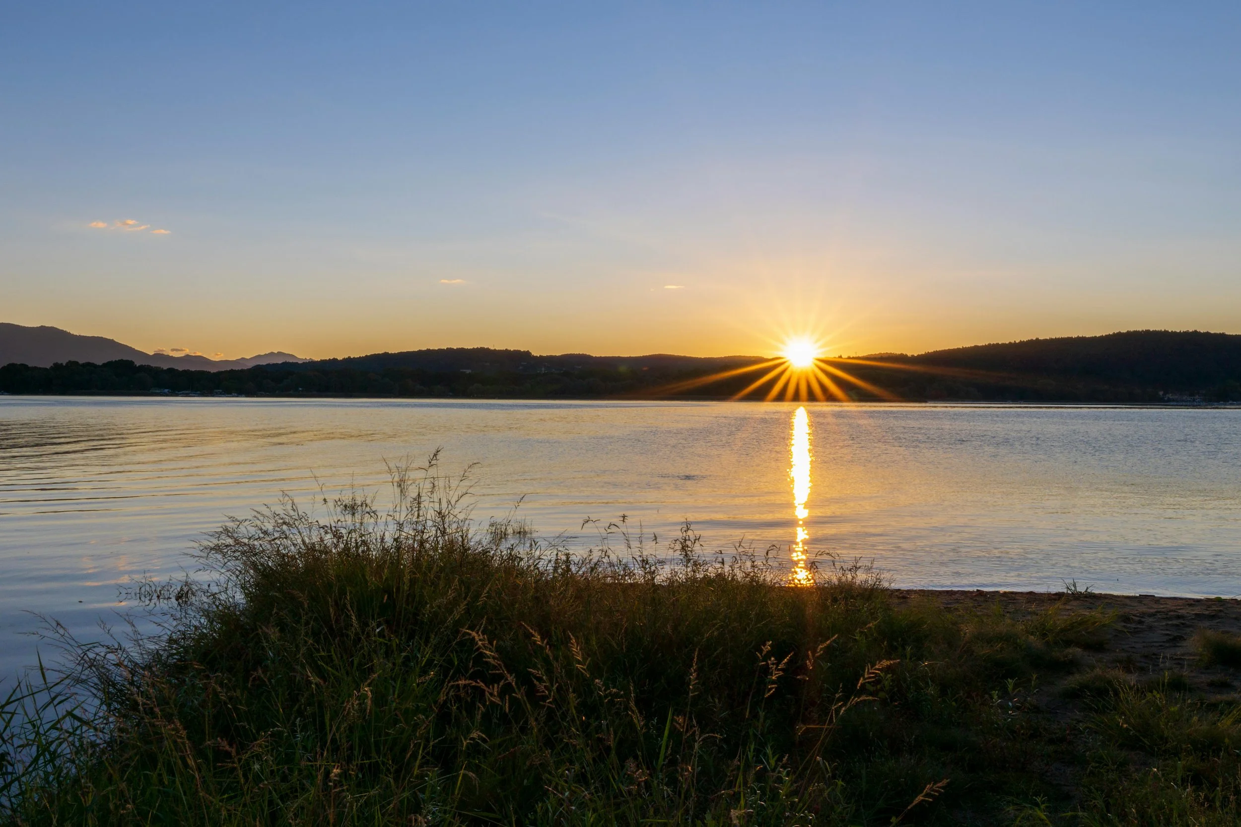 Sunset over a lake