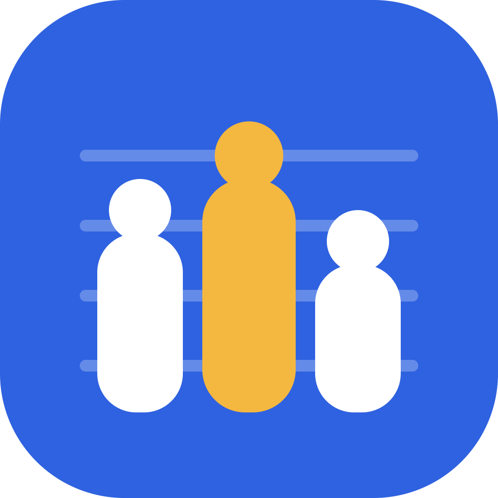 The Lineup: Suspect Foods logo with three abstract human figures, one golden in the center and two white on either side, set against a blue background with horizontal lines to illustrate the food and symtpom tracking app