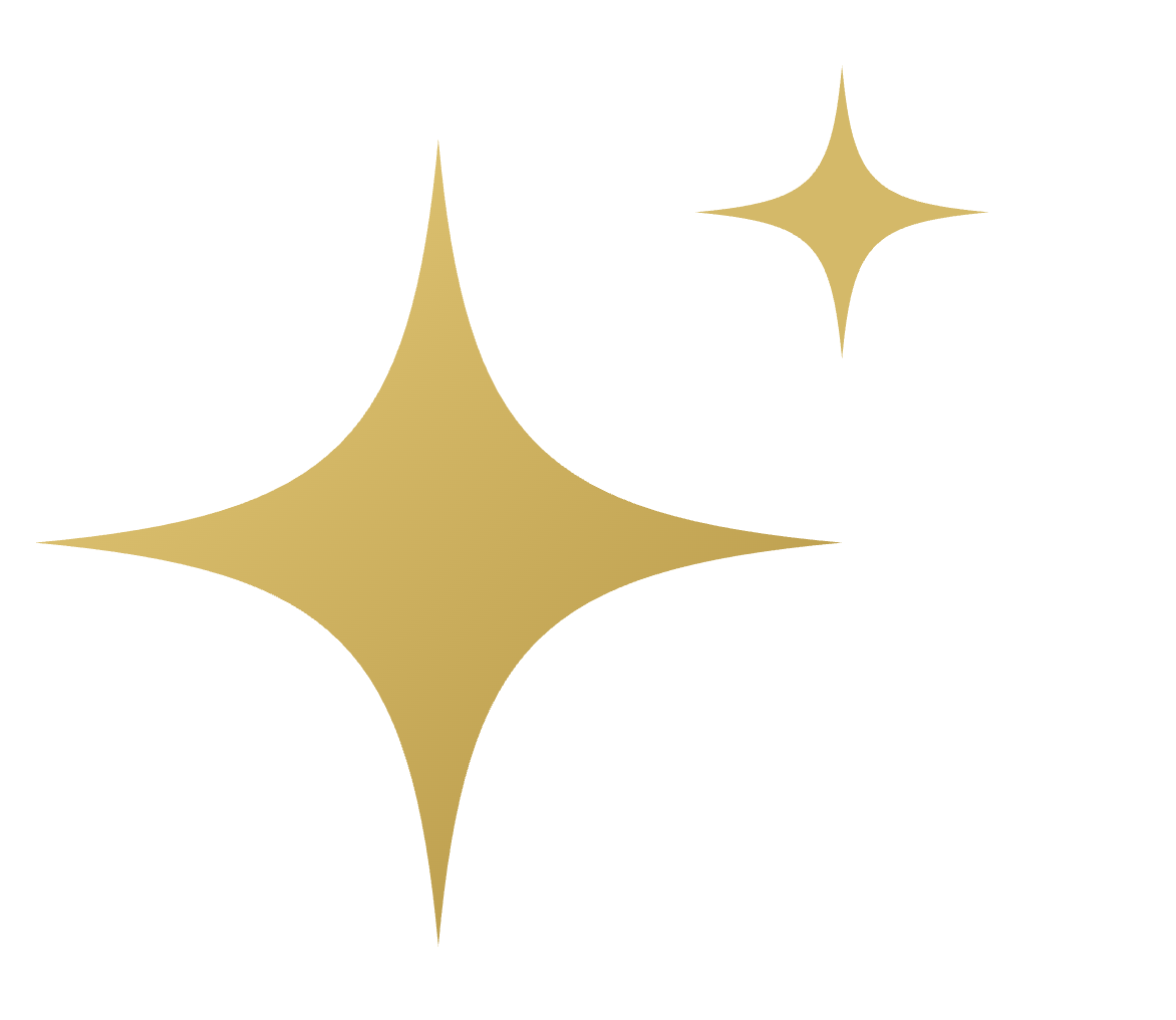 Lodestar logo with Two gold star-shaped sparkle icons on a white background to illustrate the guiding star of organizing projects and tasks across multiple AI windows and computers