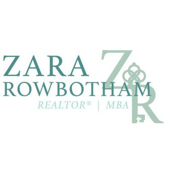 Zara Rowbotham's branding logo with her name and titles, including Realtor and MBA, alongside her initials Z R.