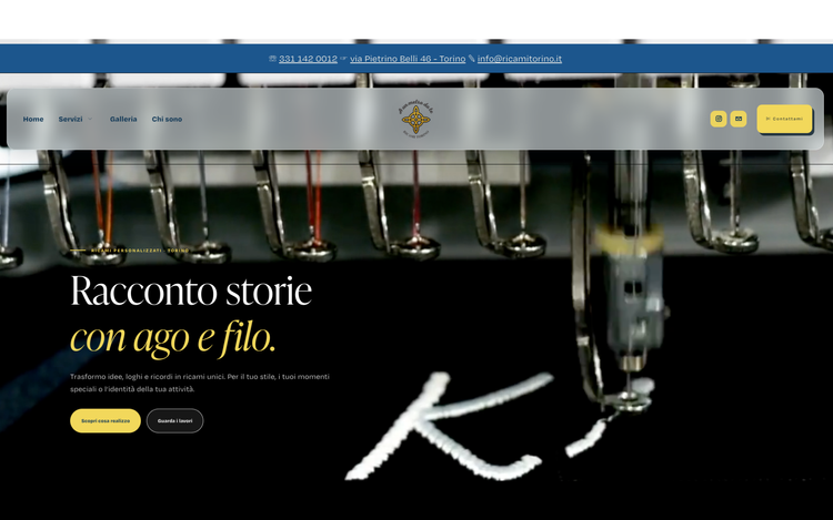 Progetto sito web Ricami Torino