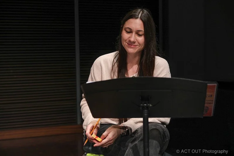 Shel Saumier reading Stage Directions - photo credit Jim Norrena, ACT OUT Photography
