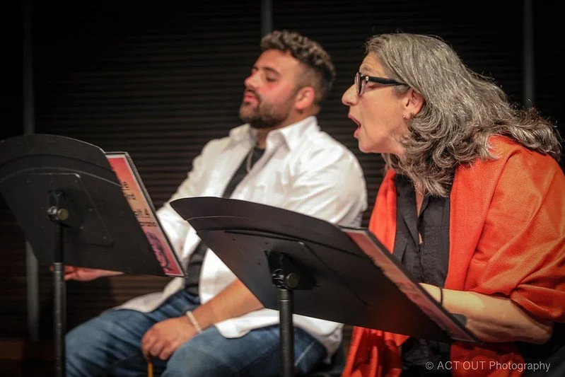 Joe Marano as Sy and Jennifer McGeorge as Mona - photo credit Jim Norrena, ACT OUT Photography