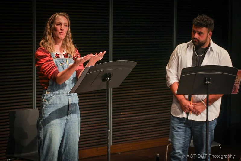Elenor Paul as Birdie and Joe Marano as Sy - photo credit Jim Norrena, ACT OUT Photography