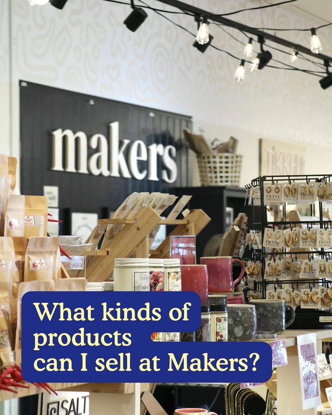 So, what can I find in a Makers store? 👀 well:
Ceramics, stationary, apparel, home decor, self care, candles, stickers, children&rsquo;s toys, hair care, artwork, prints, jewelry, cards, cooking accessories, soaps, woodwork, paintings, perfumes, and