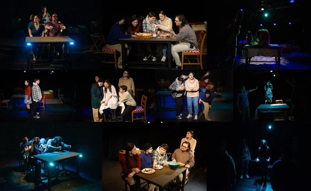 A collage of images from Rebecca's original play, "5 Jews in a Near Death Experience (That shockingly has nothing to do with antisemitism!)"