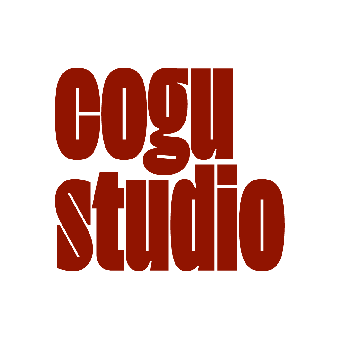 Text in bold red letters that says "COOL! GIG! STUDIO" on a black background.