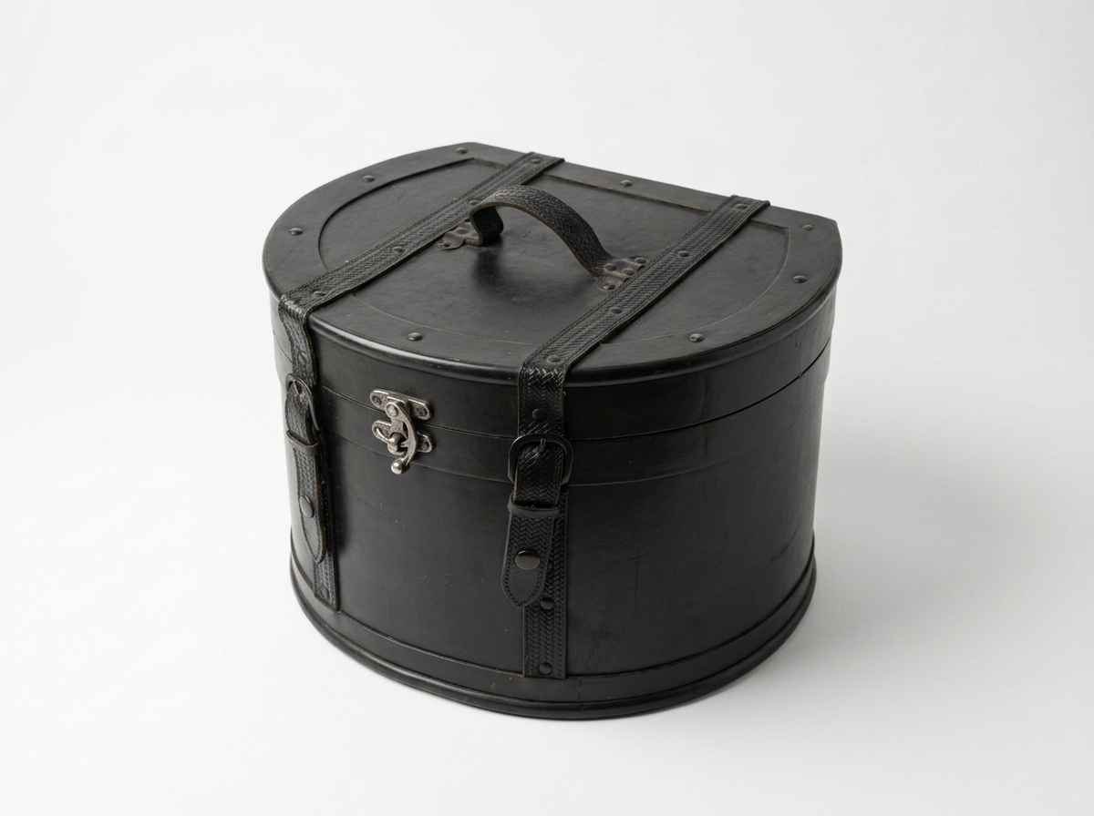 Vintage Leather Hat Box Set