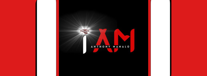 Graphic design featuring the word 'JAC' with a stylized eye logo and the name 'Anthony Manalo' beneath it on a black background with red and white borders.