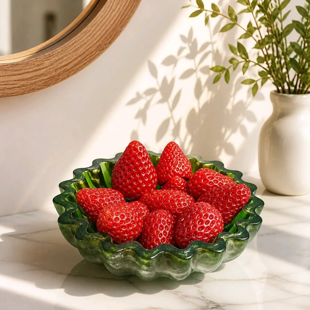 Resin Bowl with Shea Butter Strawberry Soaps