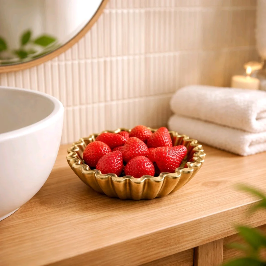 Resin Bowl with Shea Butter Strawberry Soaps