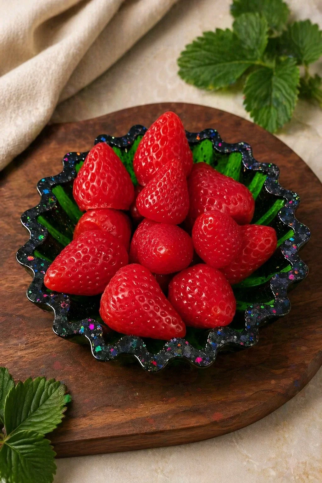 Resin Bowl with Shea Butter Strawberry Soaps