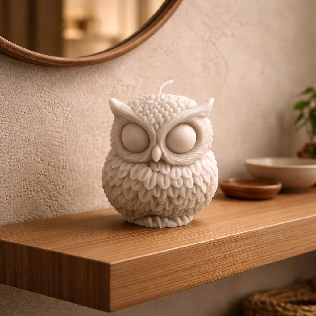 English Garden Scented Owl Candle